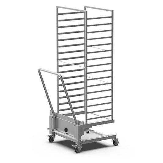 CARRO PORTABANDEJAS QUICK.LOAD EN ACERO AISI 316L, CAPACIDAD 16 BANDEJAS, DISTANCIA 82 MM XABTL-16FS-AL